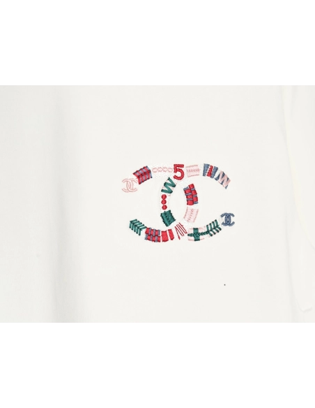 Chanel woven embroidered short sleeves,Chanel