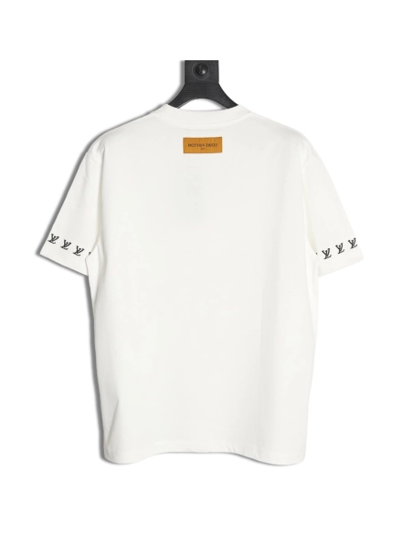 Louis Vuitton double sleeve badge slogan embroidered short sleeves,Louis Vuitton