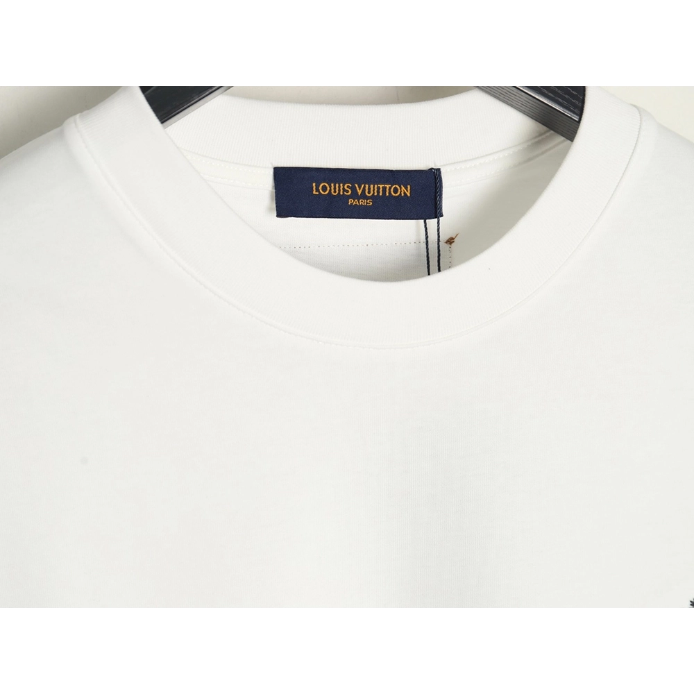 Louis Vuitton double sleeve badge slogan embroidered short sleeves,Louis Vuitton