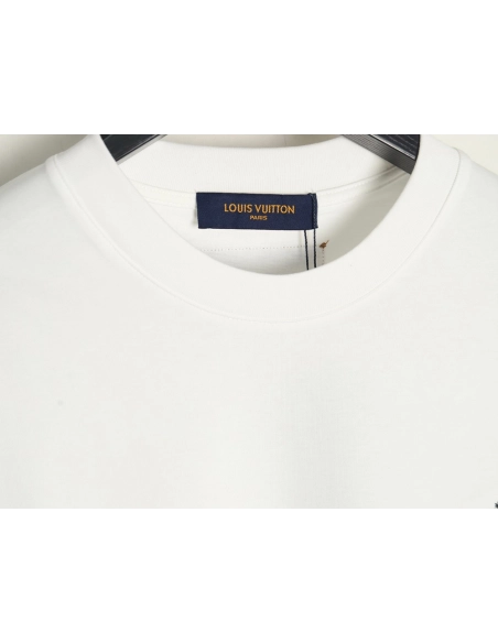Louis Vuitton double sleeve badge slogan embroidered short sleeves,Louis Vuitton