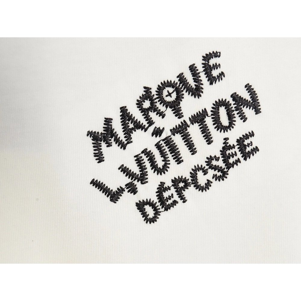 Louis Vuitton double sleeve badge slogan embroidered short sleeves,Louis Vuitton