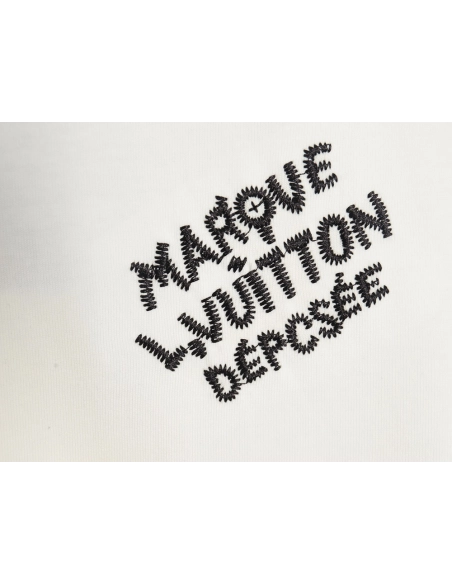 Louis Vuitton double sleeve badge slogan embroidered short sleeves,Louis Vuitton