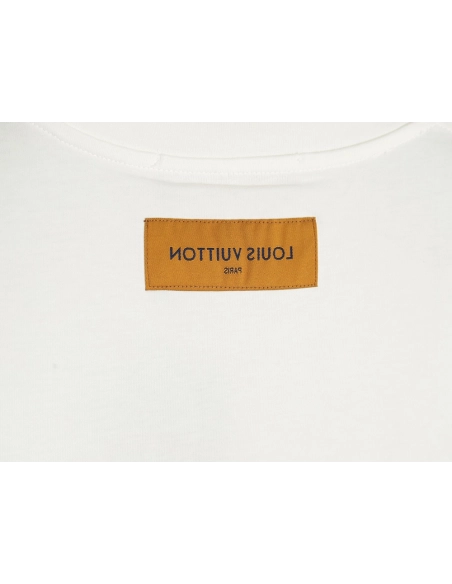Louis Vuitton double sleeve badge slogan embroidered short sleeves,Louis Vuitton