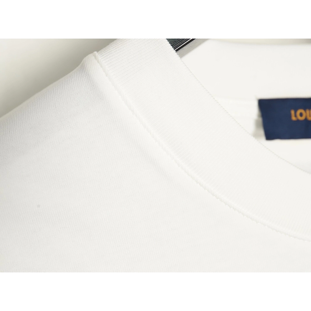 Louis Vuitton double sleeve badge slogan embroidered short sleeves,Louis Vuitton