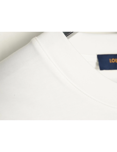 Louis Vuitton double sleeve badge slogan embroidered short sleeves,Louis Vuitton