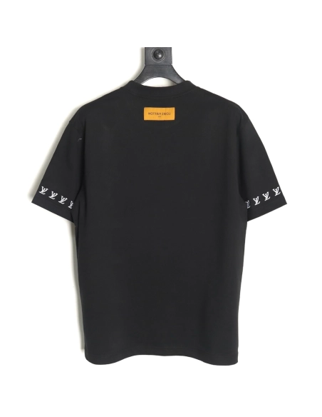 Louis Vuitton double sleeve badge slogan embroidered short sleeves TSK1,Louis Vuitton