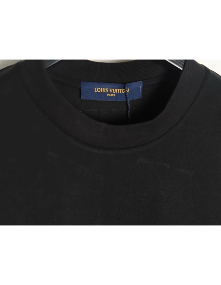 Louis Vuitton double sleeve badge slogan embroidered short sleeves TSK1,Louis Vuitton