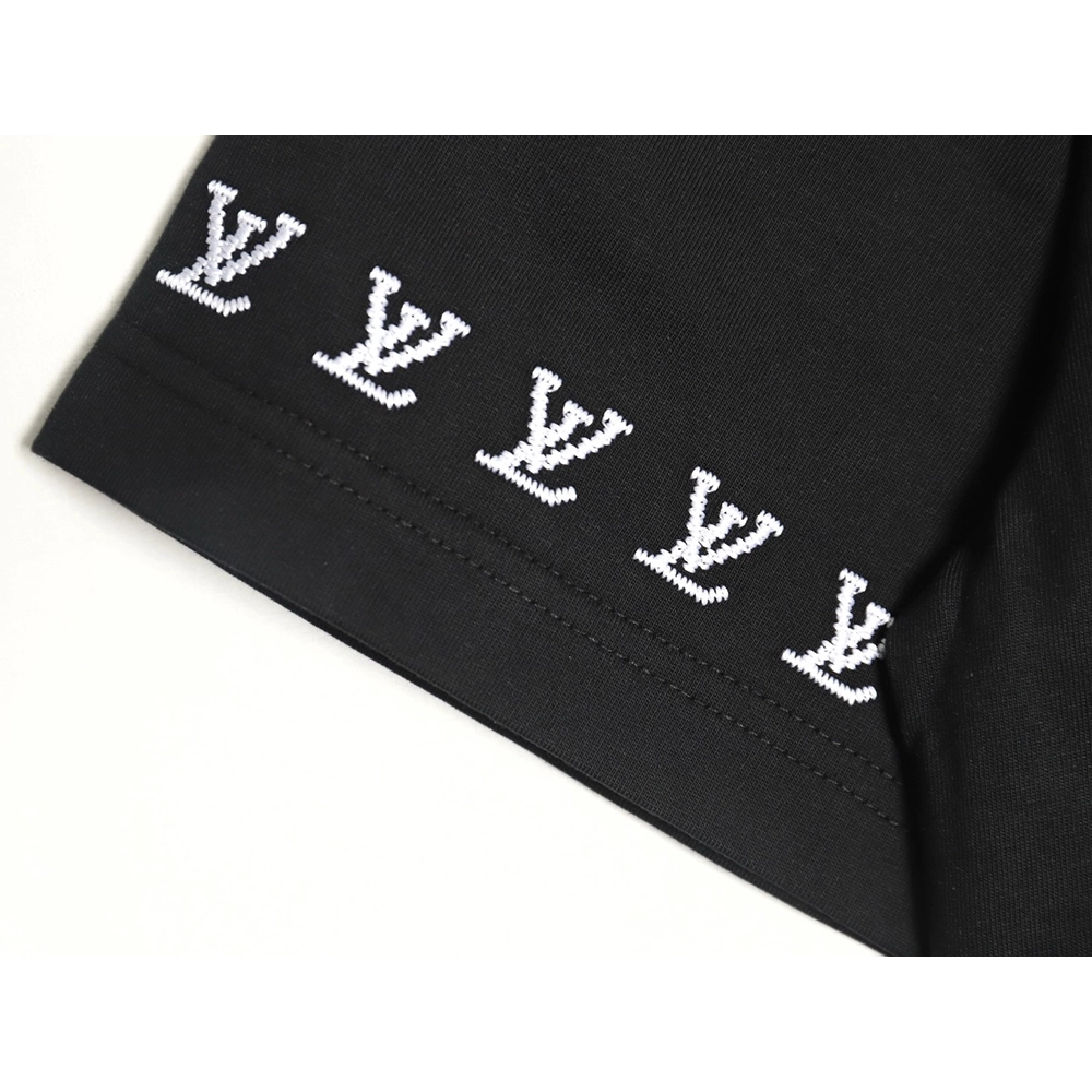 Louis Vuitton double sleeve badge slogan embroidered short sleeves TSK1,Louis Vuitton