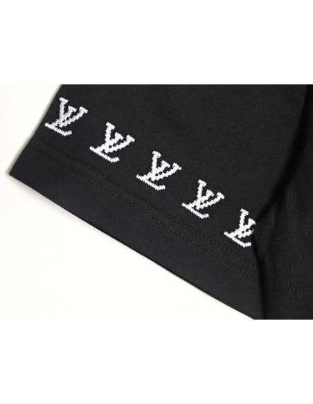 Louis Vuitton double sleeve badge slogan embroidered short sleeves TSK1,Louis Vuitton