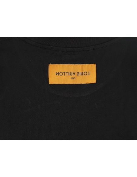 Louis Vuitton double sleeve badge slogan embroidered short sleeves TSK1,Louis Vuitton