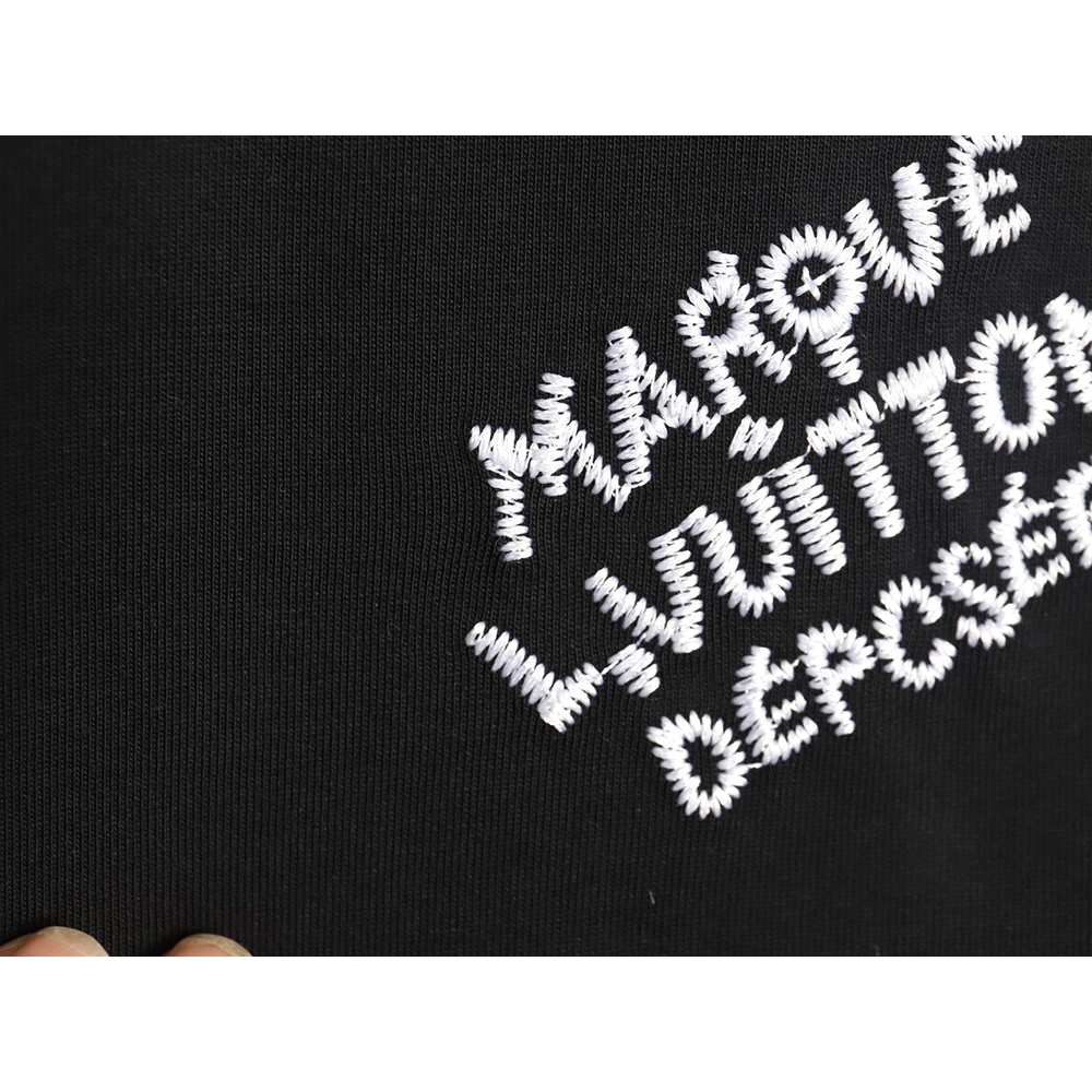 Louis Vuitton double sleeve badge slogan embroidered short sleeves TSK1,Louis Vuitton
