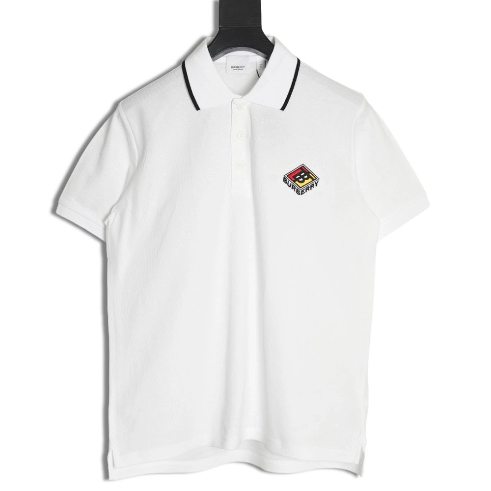 Burberry Rubiks Cube Embroidered Short Sleeve Polo Shirt,Burberry