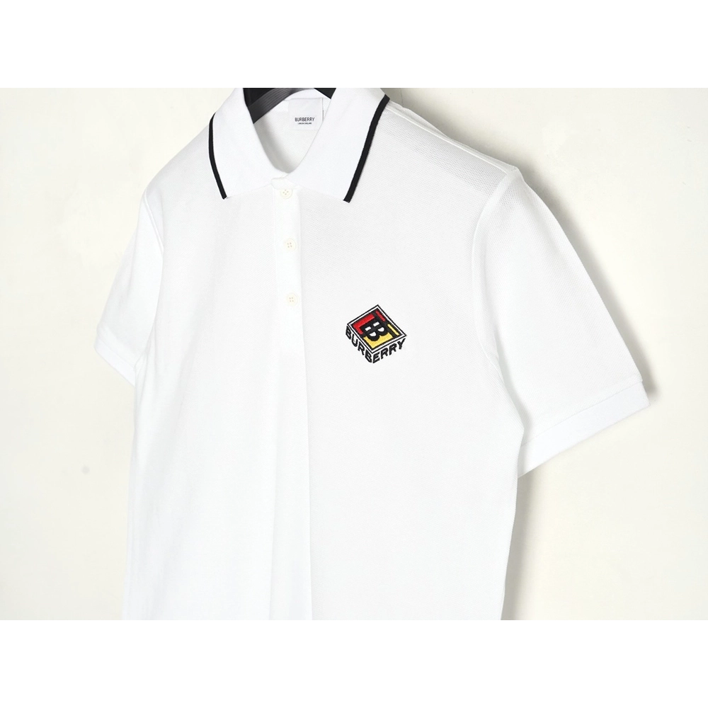 Burberry Rubiks Cube Embroidered Short Sleeve Polo Shirt,Burberry