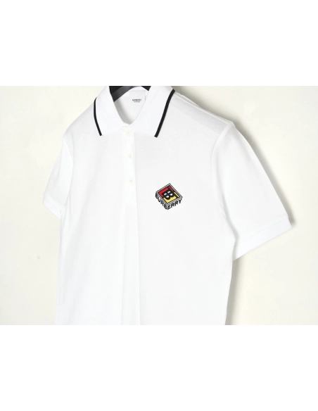 Burberry Rubiks Cube Embroidered Short Sleeve Polo Shirt,Burberry