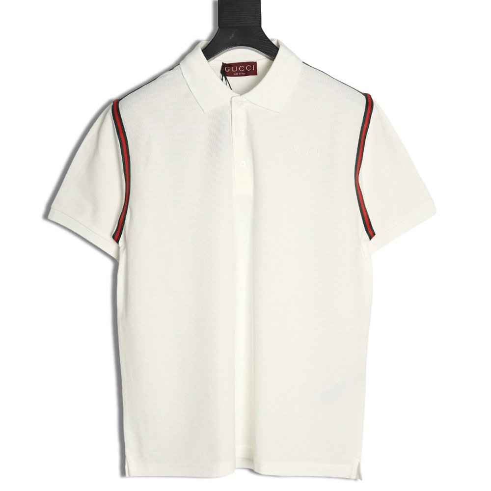Gucci webbing splicing short-sleeved POLO shirt,Gucci