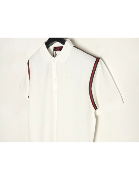 Gucci webbing splicing short-sleeved POLO shirt,Gucci