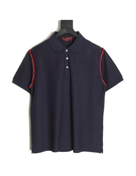 Gucci webbing splicing short-sleeved POLO shirt TSK2,Gucci