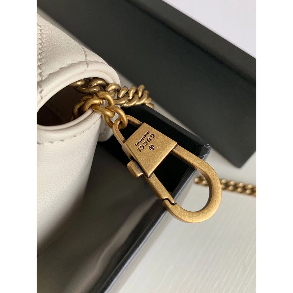 Gucci 476433 GG Marmont Matelasse Super Mini Bag White