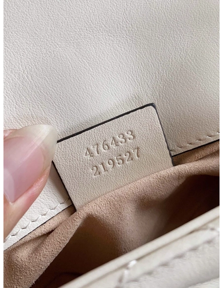 Gucci 476433 GG Marmont Matelasse Super Mini Bag White