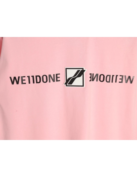 We11 Done leather label silicone 3D print short-sleeved T-shirt,We11done