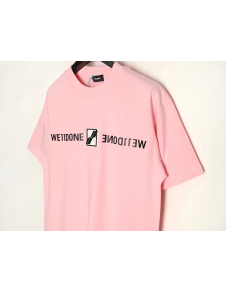 We11 Done leather label silicone 3D print short-sleeved T-shirt,We11done