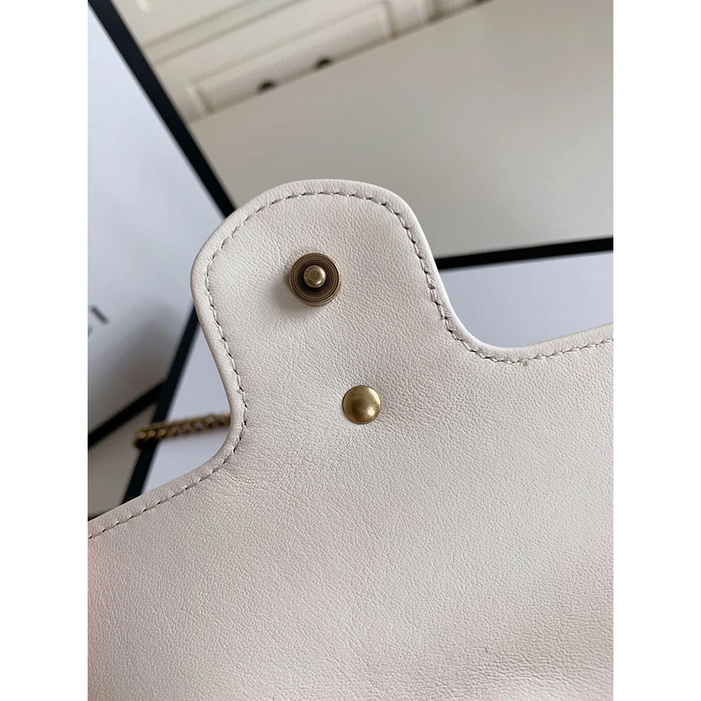 Gucci 476433 GG Marmont Matelasse Super Mini Bag White