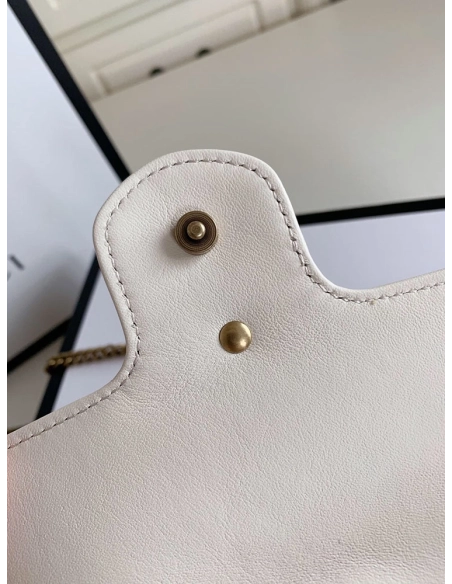 Gucci 476433 GG Marmont Matelasse Super Mini Bag White