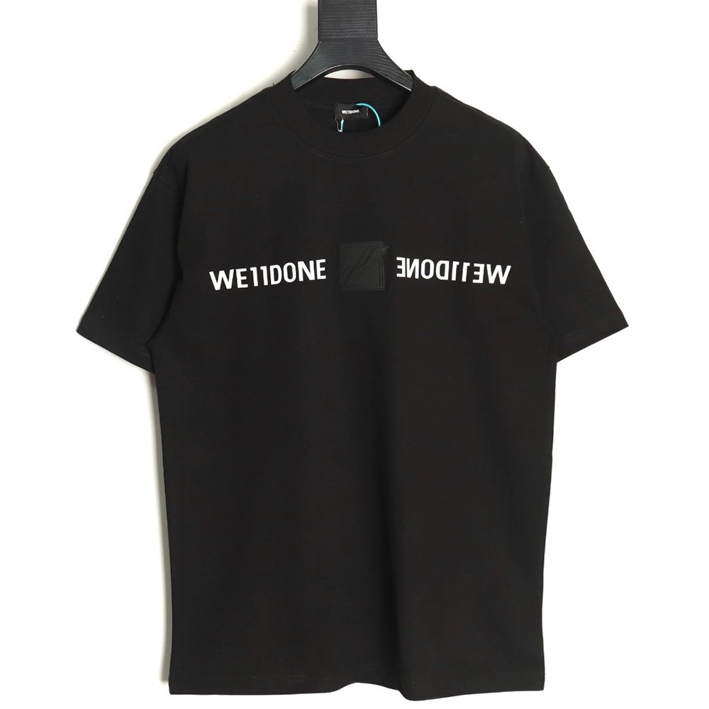 We11 Done leather label silicone 3D print short-sleeved T-shirt TSK2,We11done