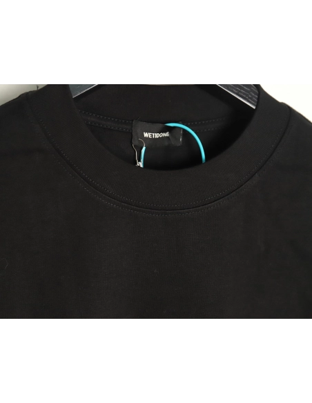 We11 Done leather label silicone 3D print short-sleeved T-shirt TSK2,We11done