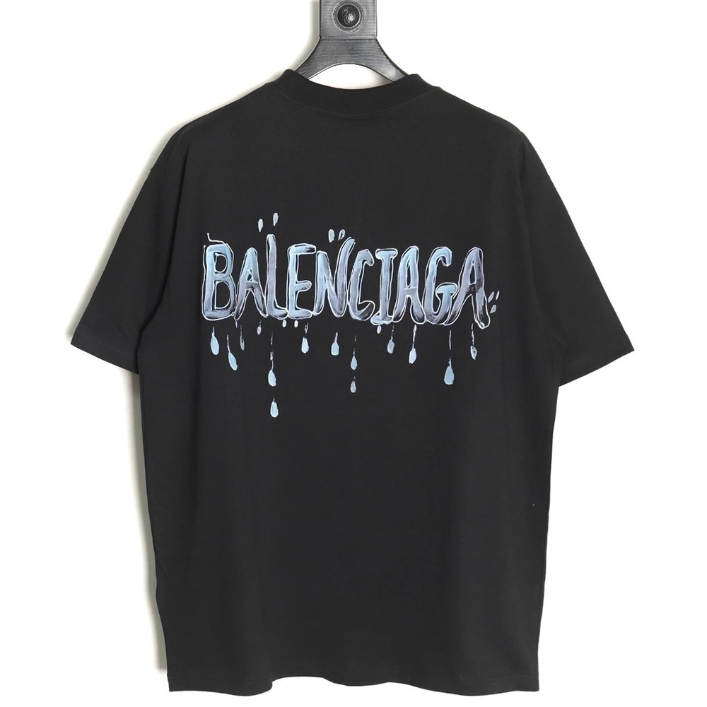 Balenciaga Double B cursive lettering print crew neck short sleeves,Balenciaga