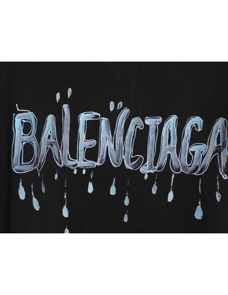 Balenciaga Double B cursive lettering print crew neck short sleeves,Balenciaga