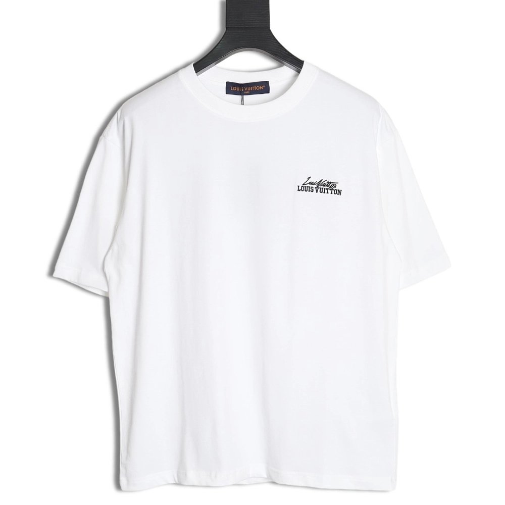Louis Vuitton heavy letter embroidered short sleeve,Louis Vuitton