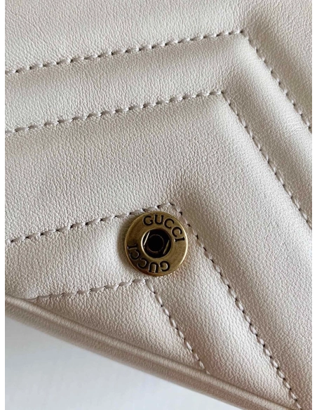 Gucci 476433 GG Marmont Matelasse Super Mini Bag White
