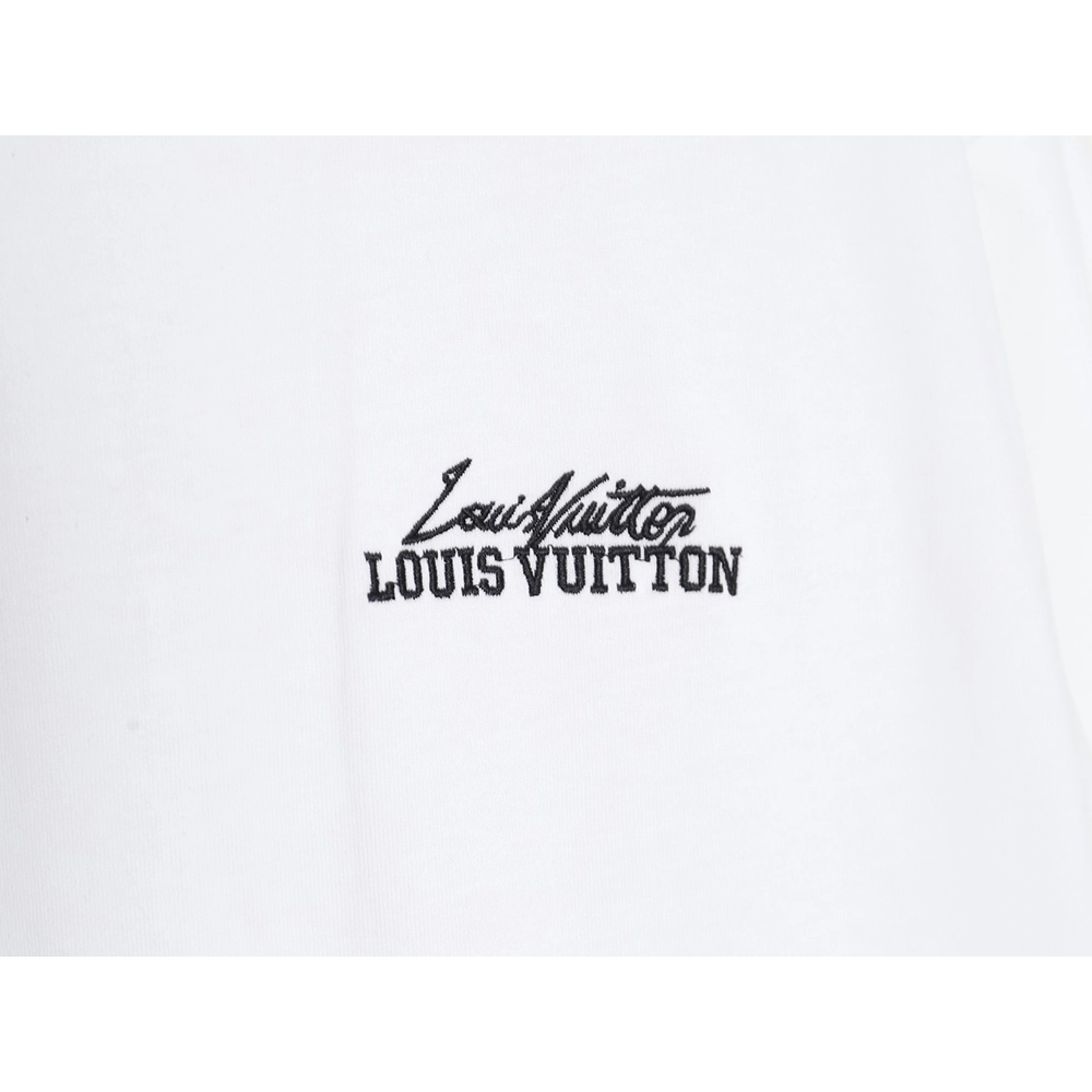 Louis Vuitton heavy letter embroidered short sleeve,Louis Vuitton