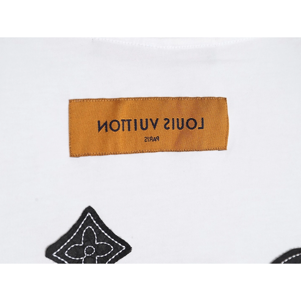 Louis Vuitton heavy letter embroidered short sleeve,Louis Vuitton