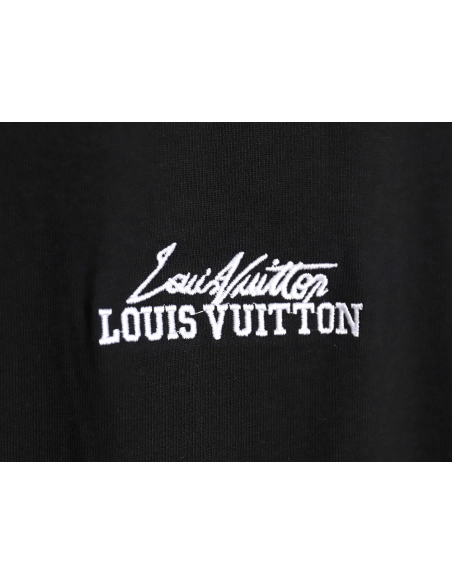 Louis Vuitton heavy letter embroidered short sleeve TSK1,Louis Vuitton