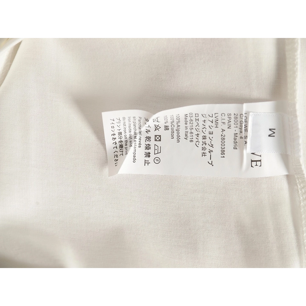 Loewe chest colorful logo embroidery logo short sleeve T-shirt,Loewe