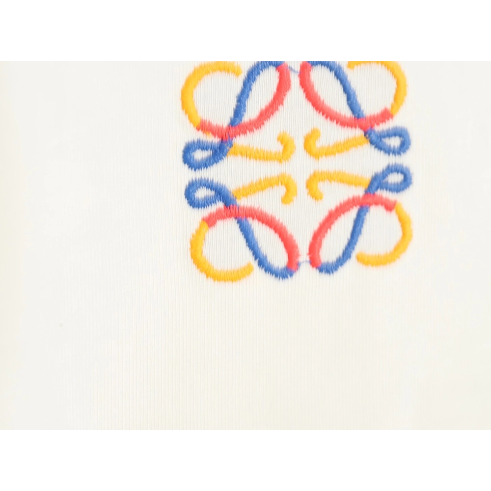Loewe chest colorful logo embroidery logo short sleeve T-shirt,Loewe