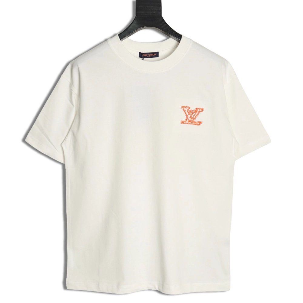 Louis Vuitton large logo lettering rope embroidery short-sleeved T-shirt,Louis Vuitton