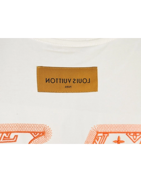 Louis Vuitton large logo lettering rope embroidery short-sleeved T-shirt,Louis Vuitton