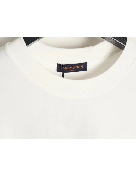 Louis Vuitton large logo lettering rope embroidery short-sleeved T-shirt,Louis Vuitton