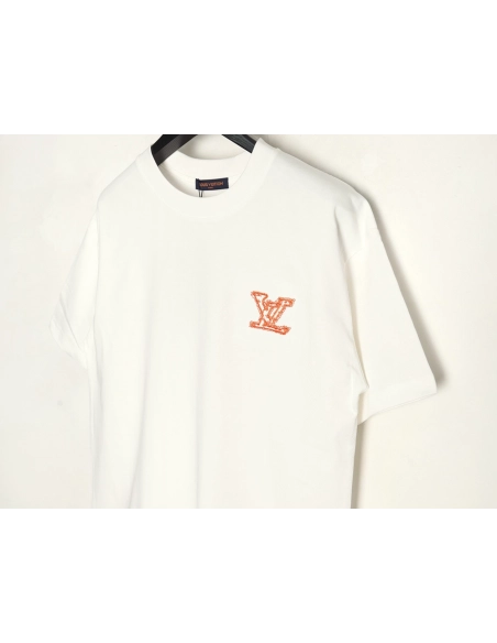 Louis Vuitton large logo lettering rope embroidery short-sleeved T-shirt,Louis Vuitton