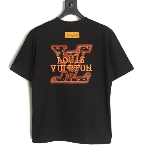 Louis Vuitton large logo lettering rope embroidery short-sleeved T-shirt TSK1,Louis Vuitton
