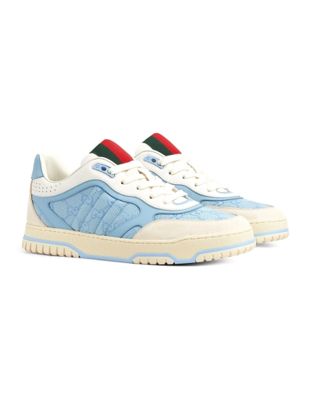 Gucci Re-Web Sneaker GG Canvas - Light Blue Ivory,GUCCI SHOES
