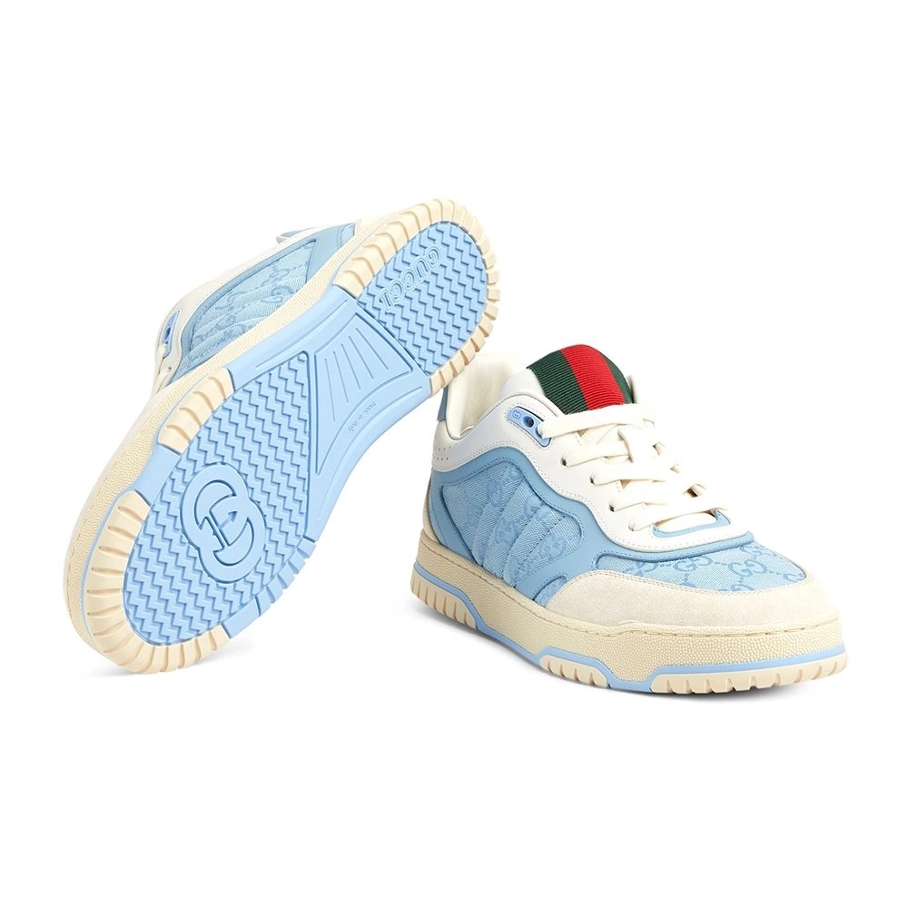 Gucci Re-Web Sneaker GG Canvas - Light Blue Ivory,GUCCI SHOES