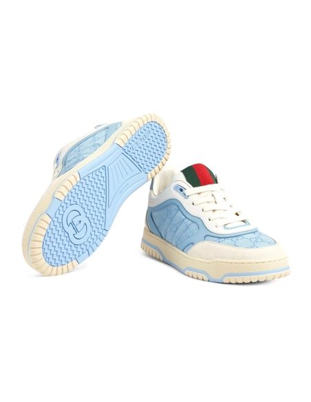 Gucci Re-Web Sneaker GG Canvas - Light Blue Ivory,GUCCI SHOES