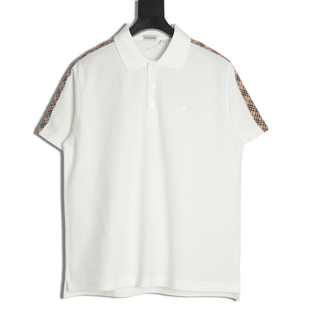 Burberry Warhorse Embroidery Check Shoulder Short Sleeve Polo Shirt,Burberry