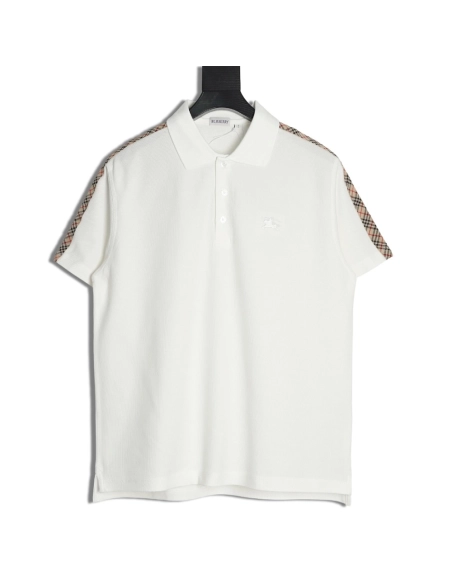 Burberry Warhorse Embroidery Check Shoulder Short Sleeve Polo Shirt,Burberry