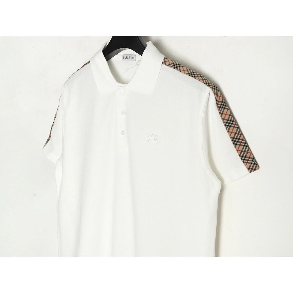 Burberry Warhorse Embroidery Check Shoulder Short Sleeve Polo Shirt,Burberry