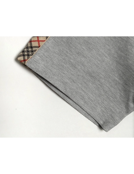 Burberry Warhorse Embroidery Check Shoulder Short Sleeve Polo Shirt TSK1,Burberry